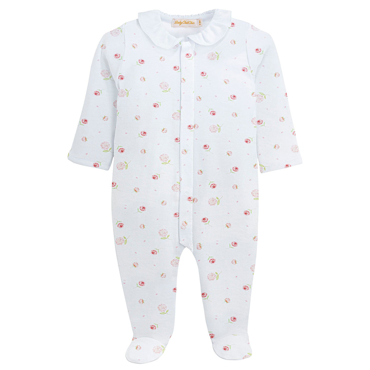 Romantic Roses Baby Girl's Floral Print Footie