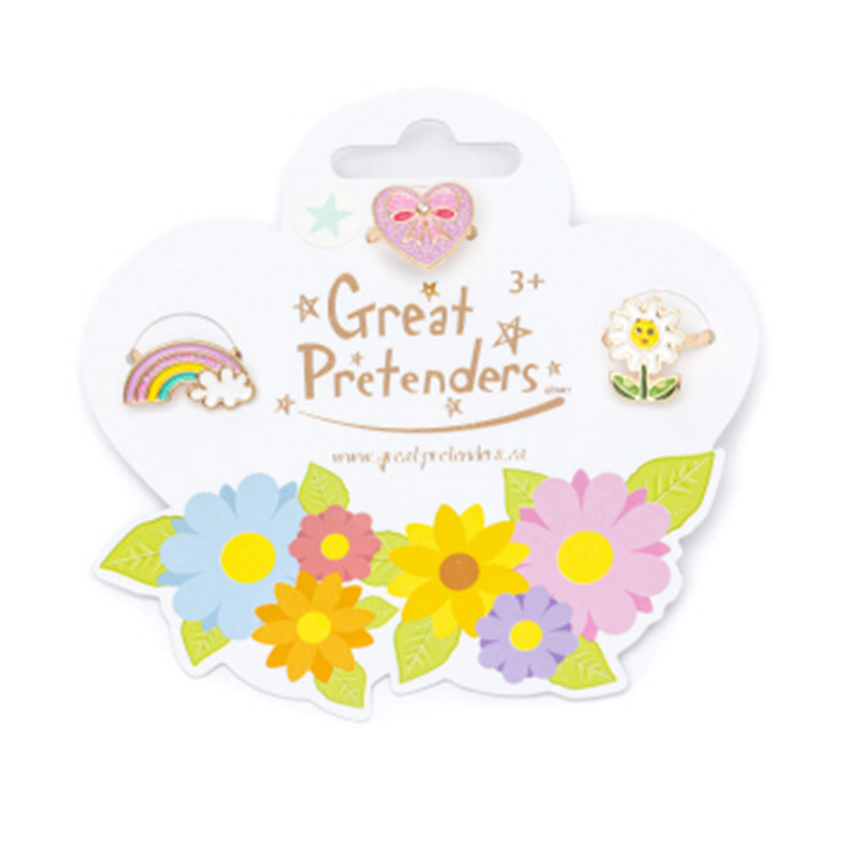 Spring Flowers Toddler Girl's Ring Set