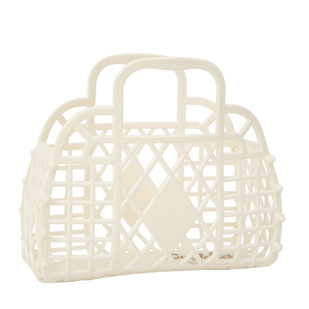 SunJellies Cream Mini Retro Basket Bag