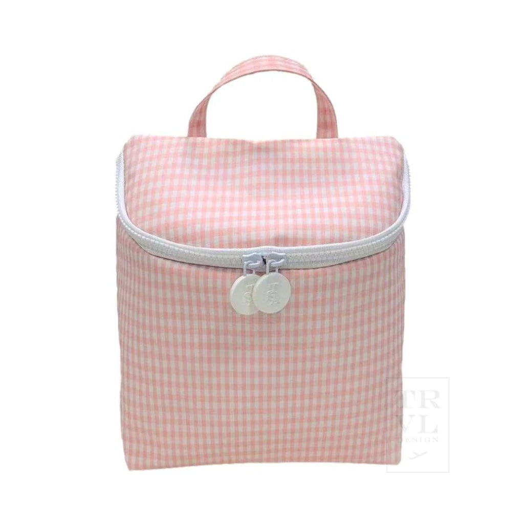 TRVL Design Take Away Taffy Pink Gingham Check Insulated Bag