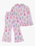 SoftSnooze™ Girls Christmas Pines Button Up Pajama Set