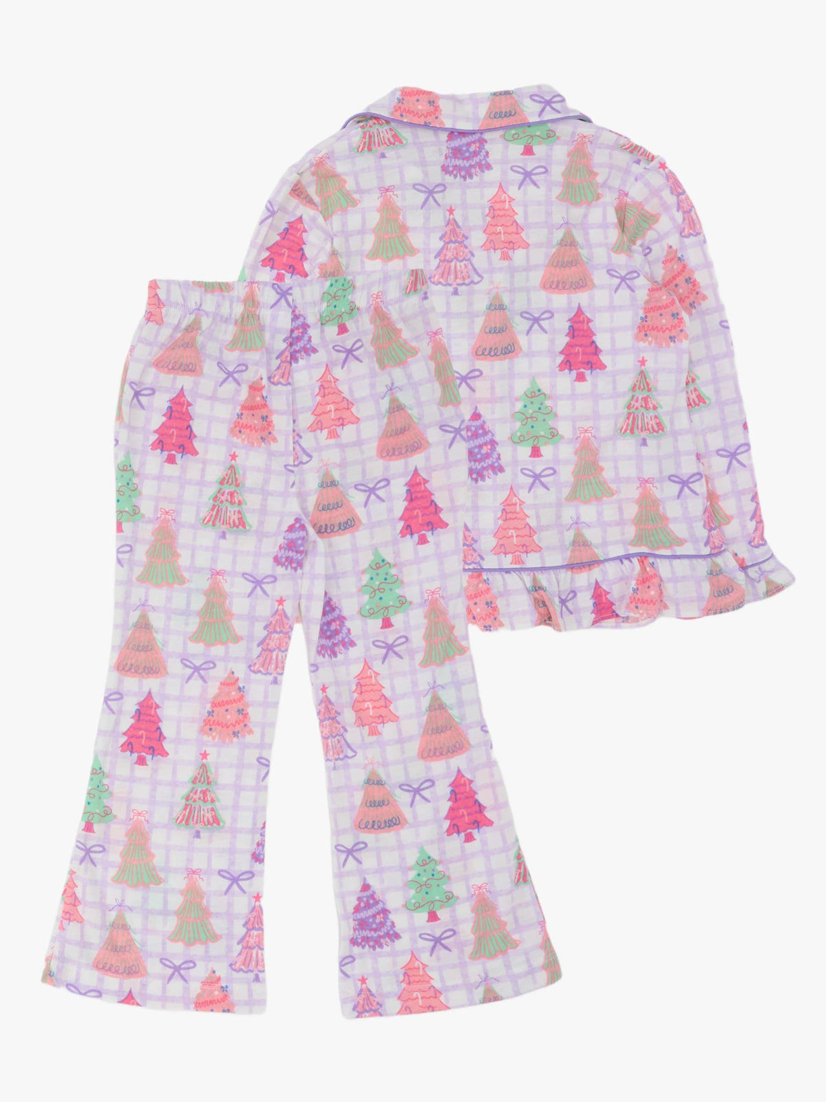 SoftSnooze™ Girls Christmas Pines Button Up Pajama Set