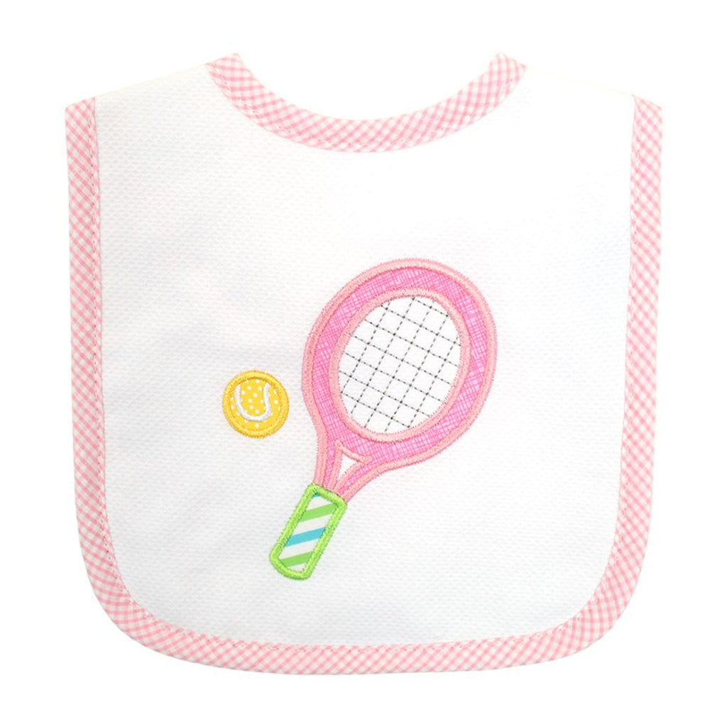 3 Marthas Pink Tennis Appliqued Baby Girl Feeding Bib