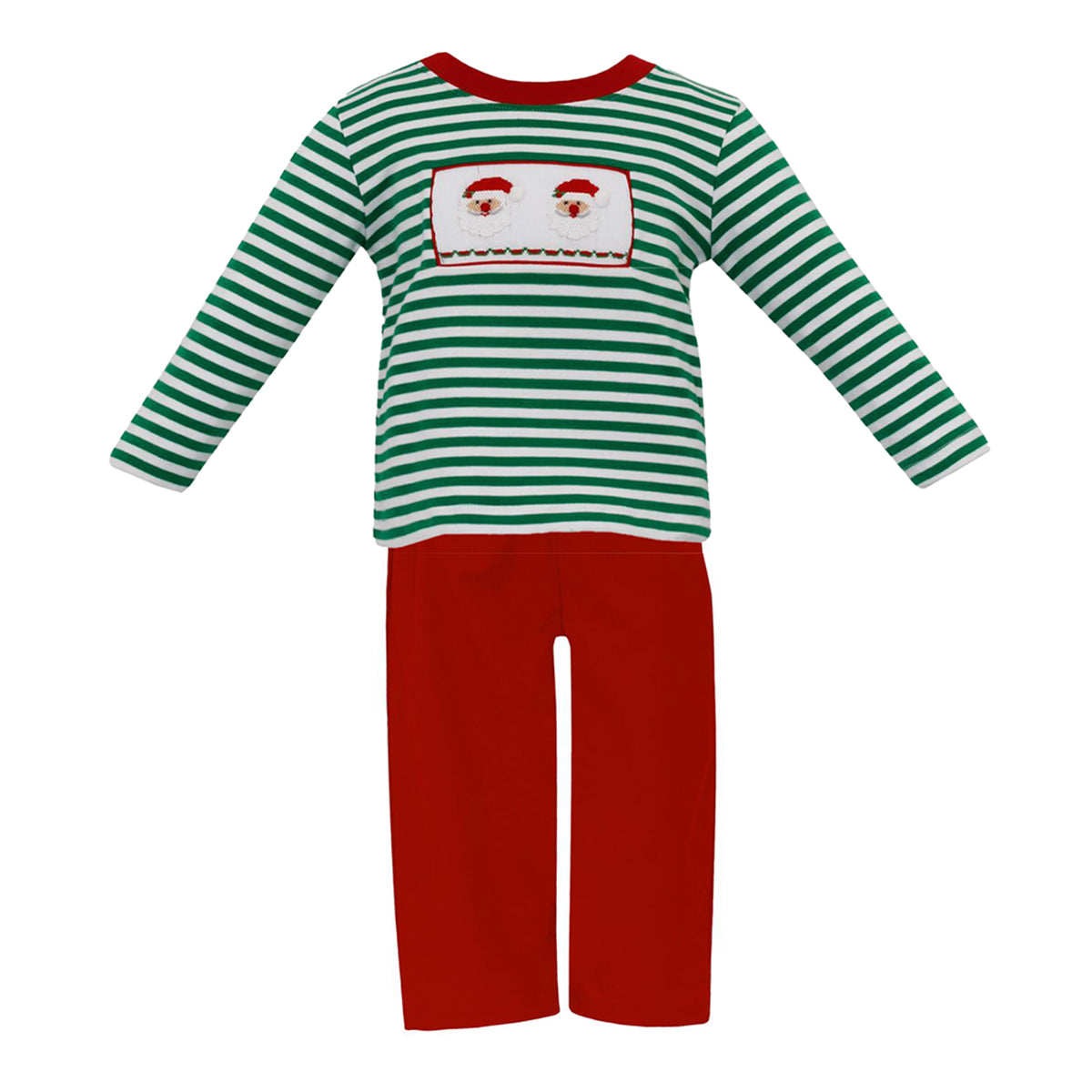 Toddler Boy's Smocked Santa Claus Christmas Pants Set by Anavini