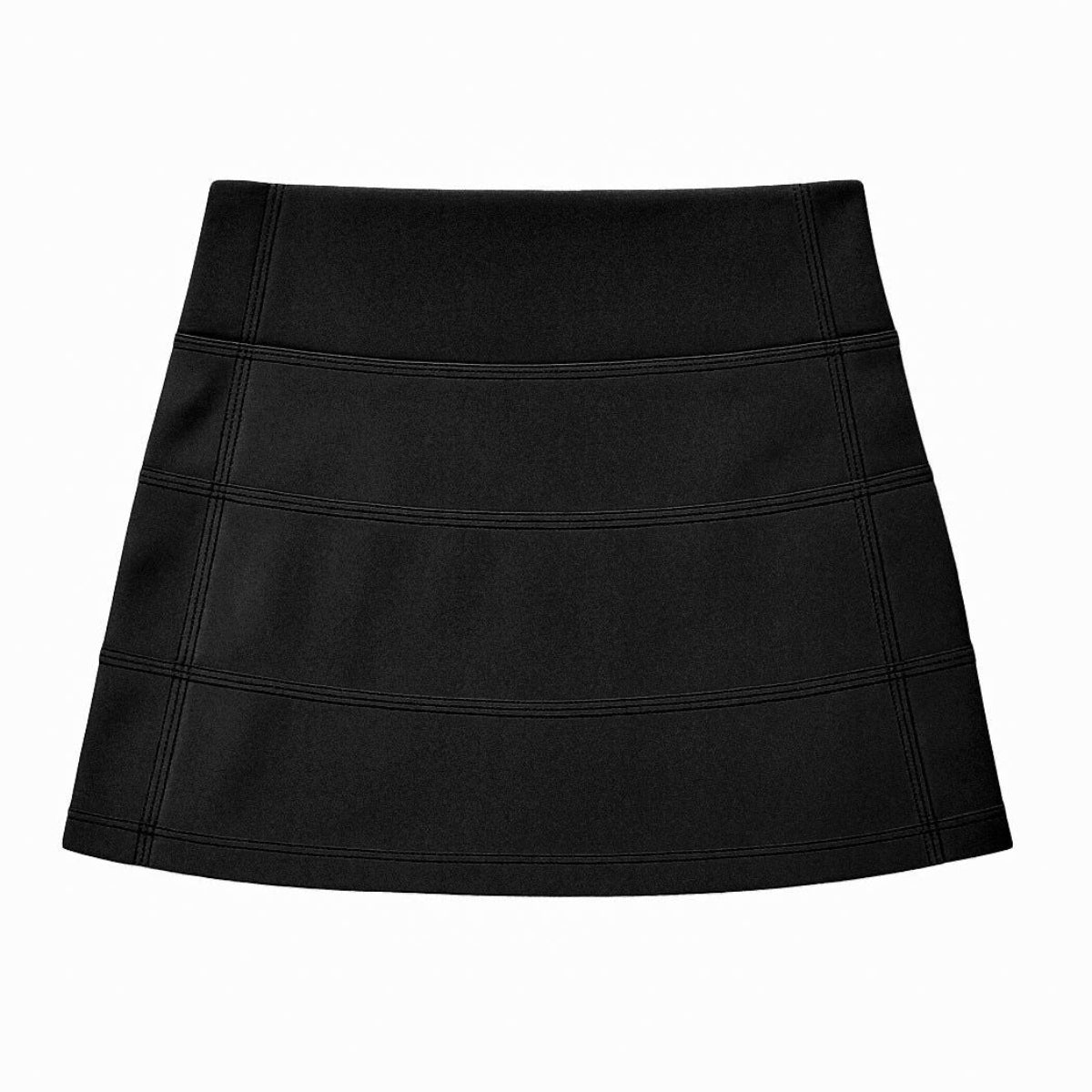 Girls black athletic skort with built-in shorts