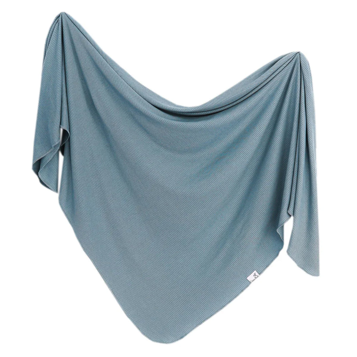 Copper Pearl Atlantic Blue Solid Swaddle Blanket