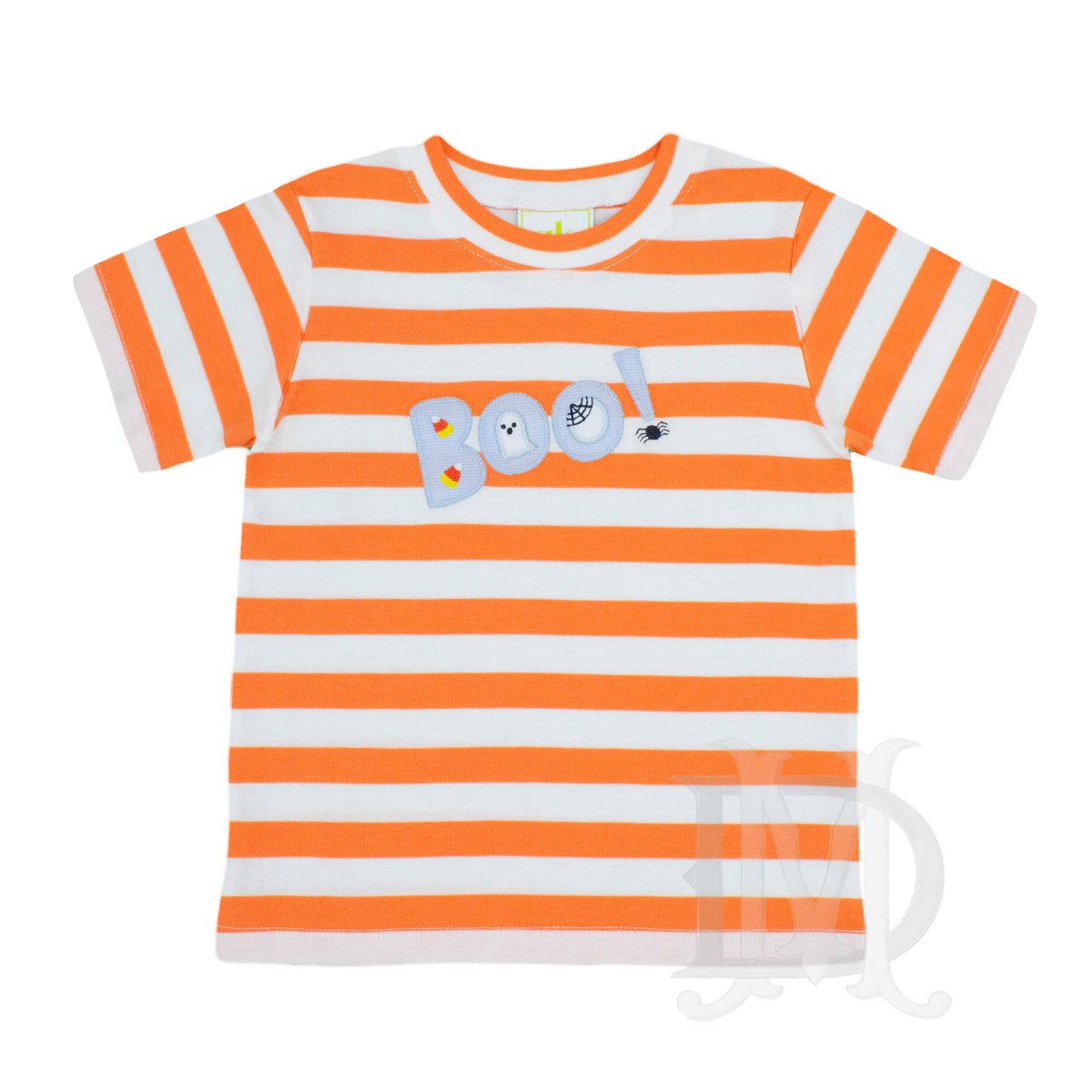 BOO! Orange Stripe Knit Halloween Shirt