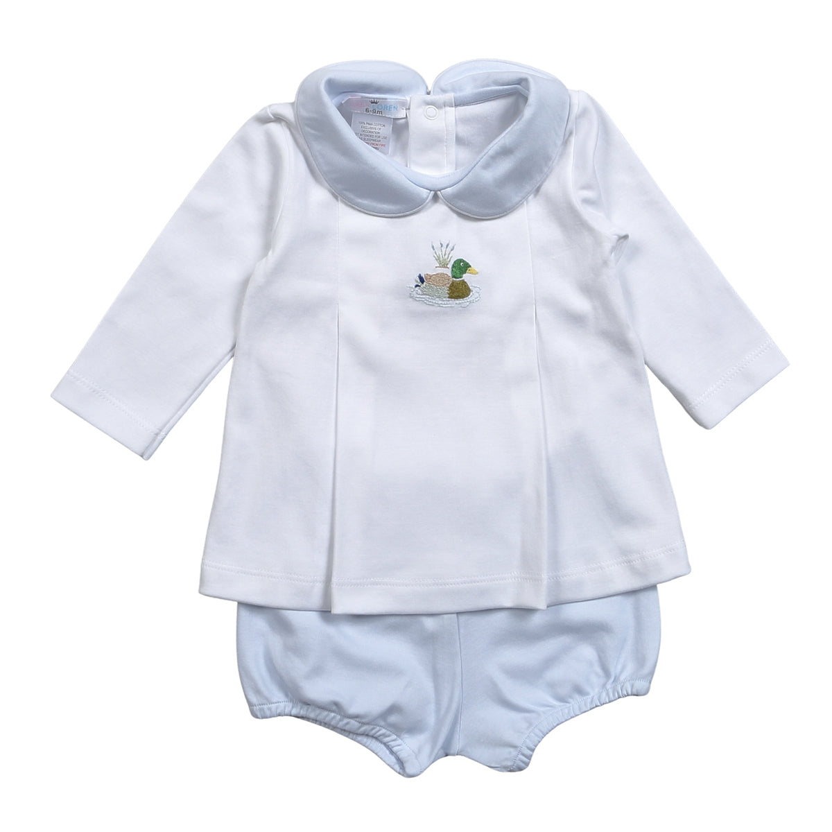 Boy's Embroidered Mallard Pima Diaper Set