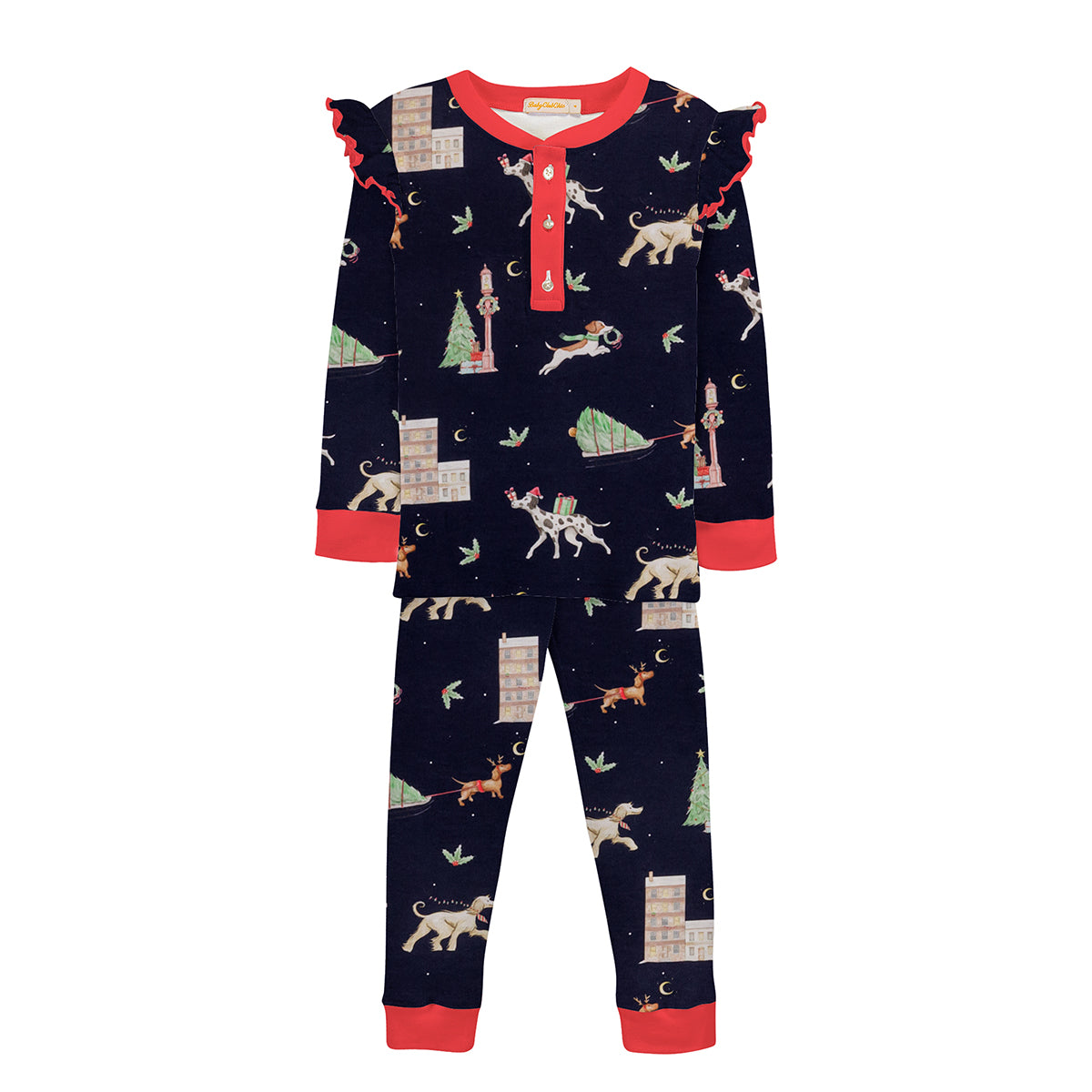 Baby Club Chic Holiday In The City Toddler Girl's Christmas Pajamas