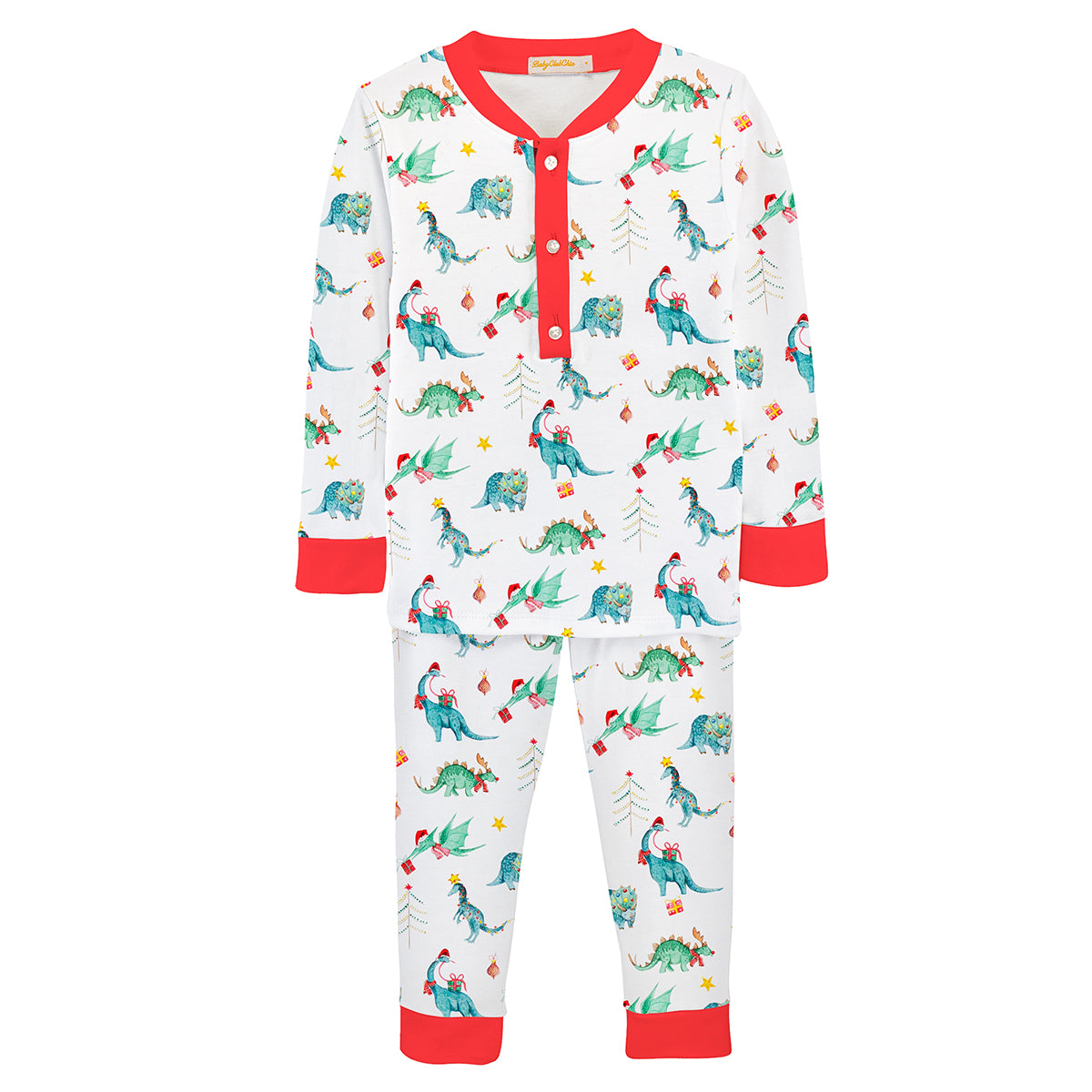 Jurassic Dinosaur Print Boy's Christmas Pajamas by Baby Club Chic
