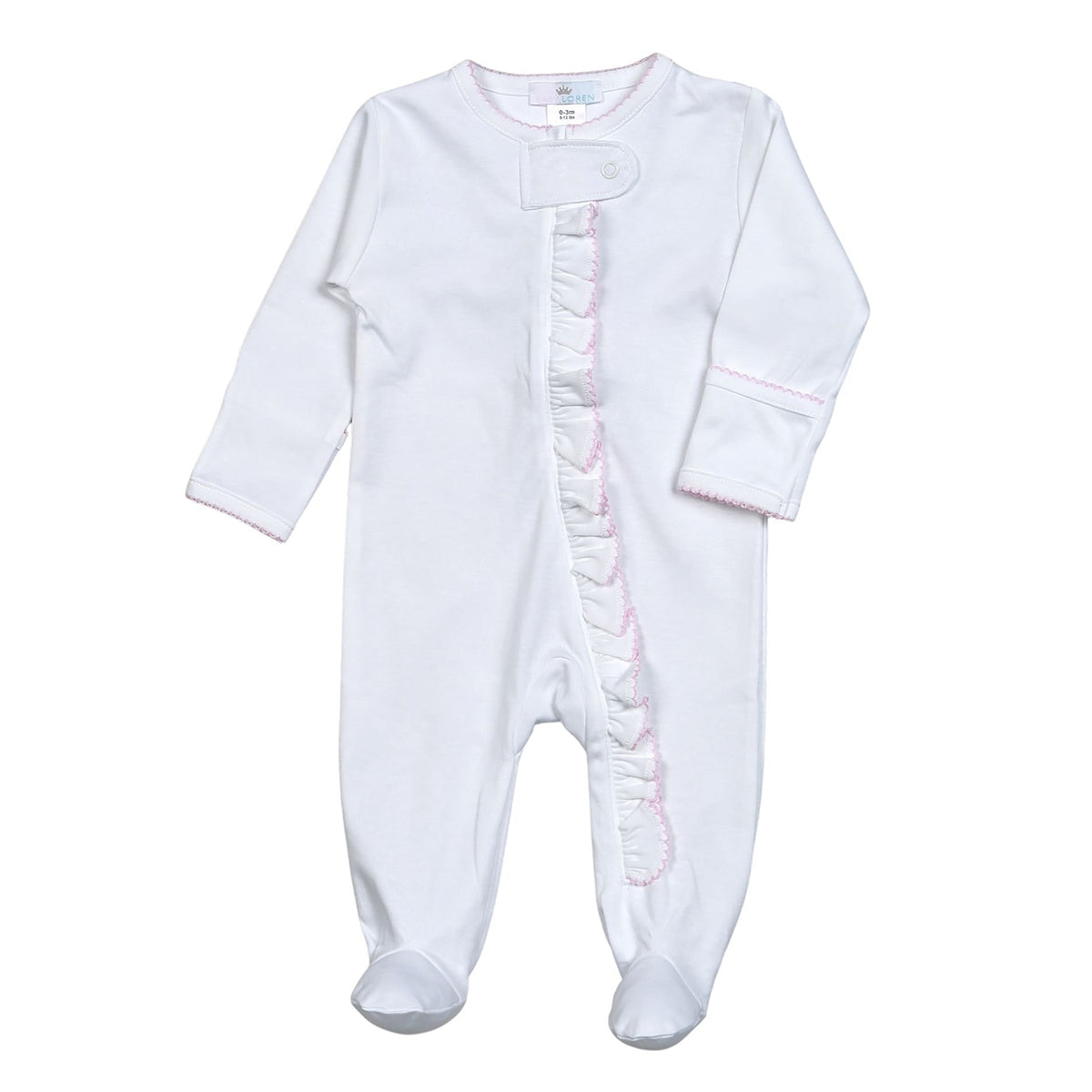 White with Pink Zippered Footie