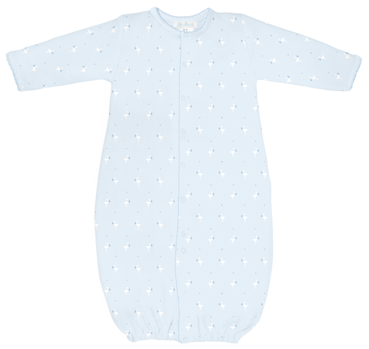 Boy's Pima Cotton Baby Stork Converter Gown