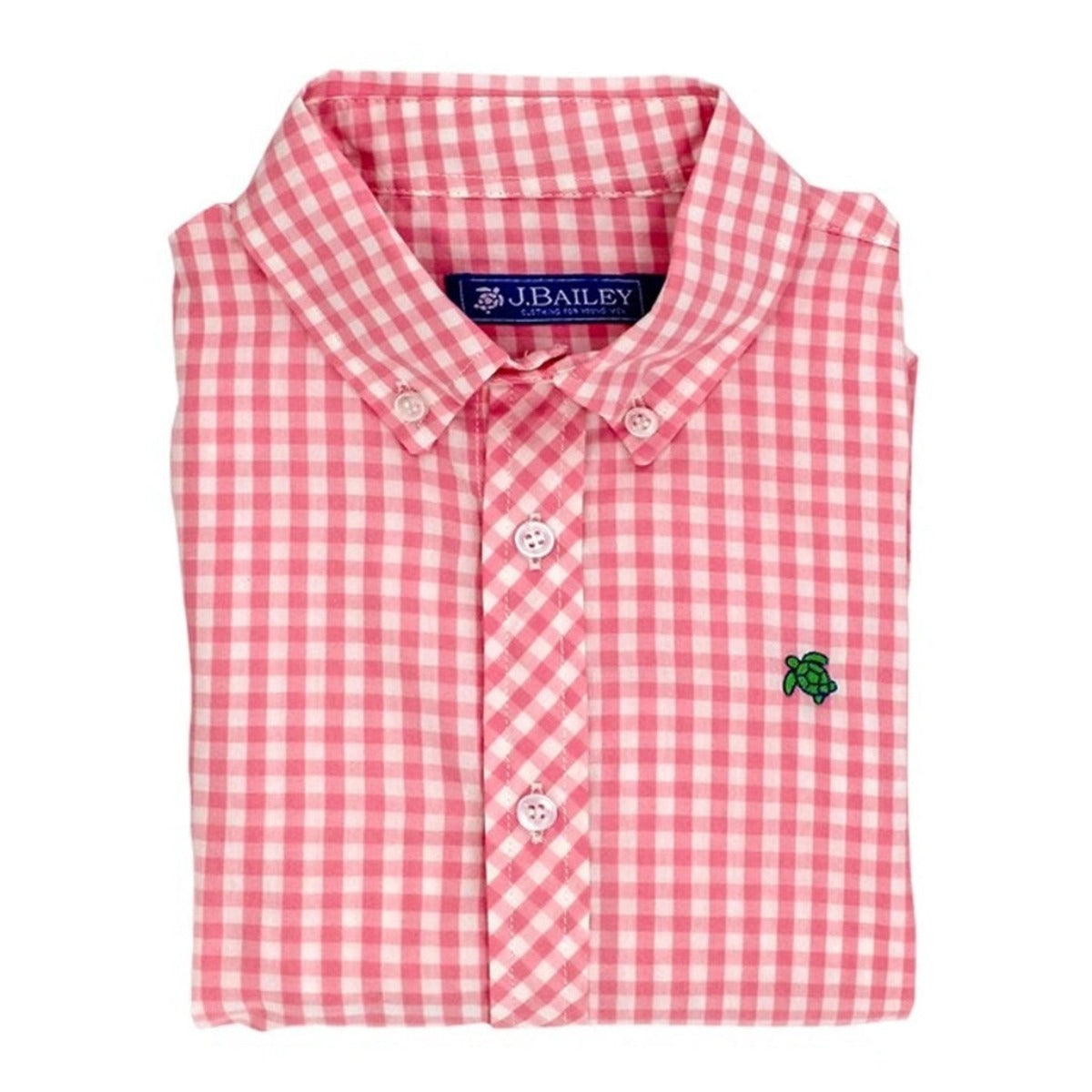 J. Bailey Toddler Boy's Pink Check Long Sleeve Button Down Shirt