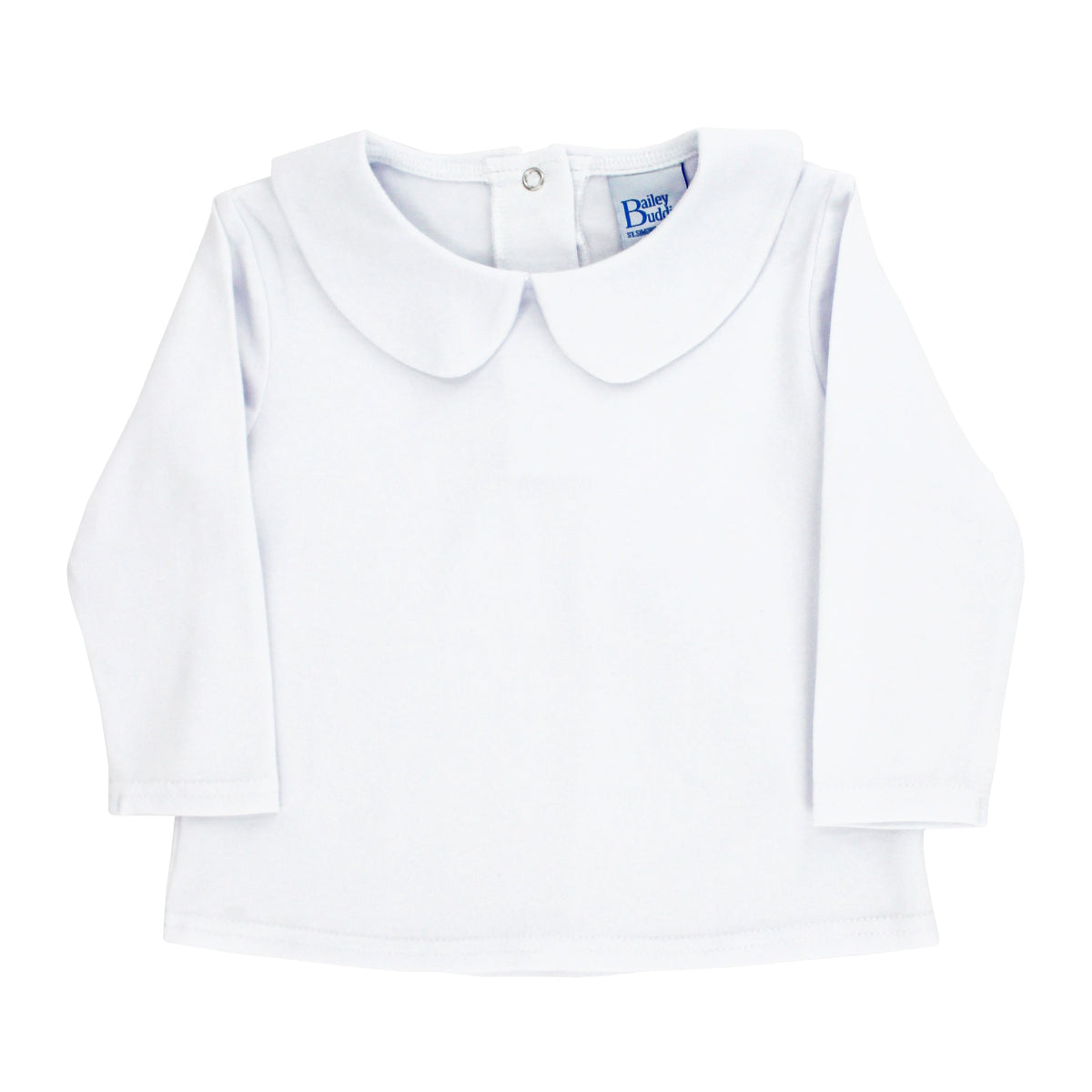 Bailey Buddies boys white knit Peter Pan collar shirt with long sleeves