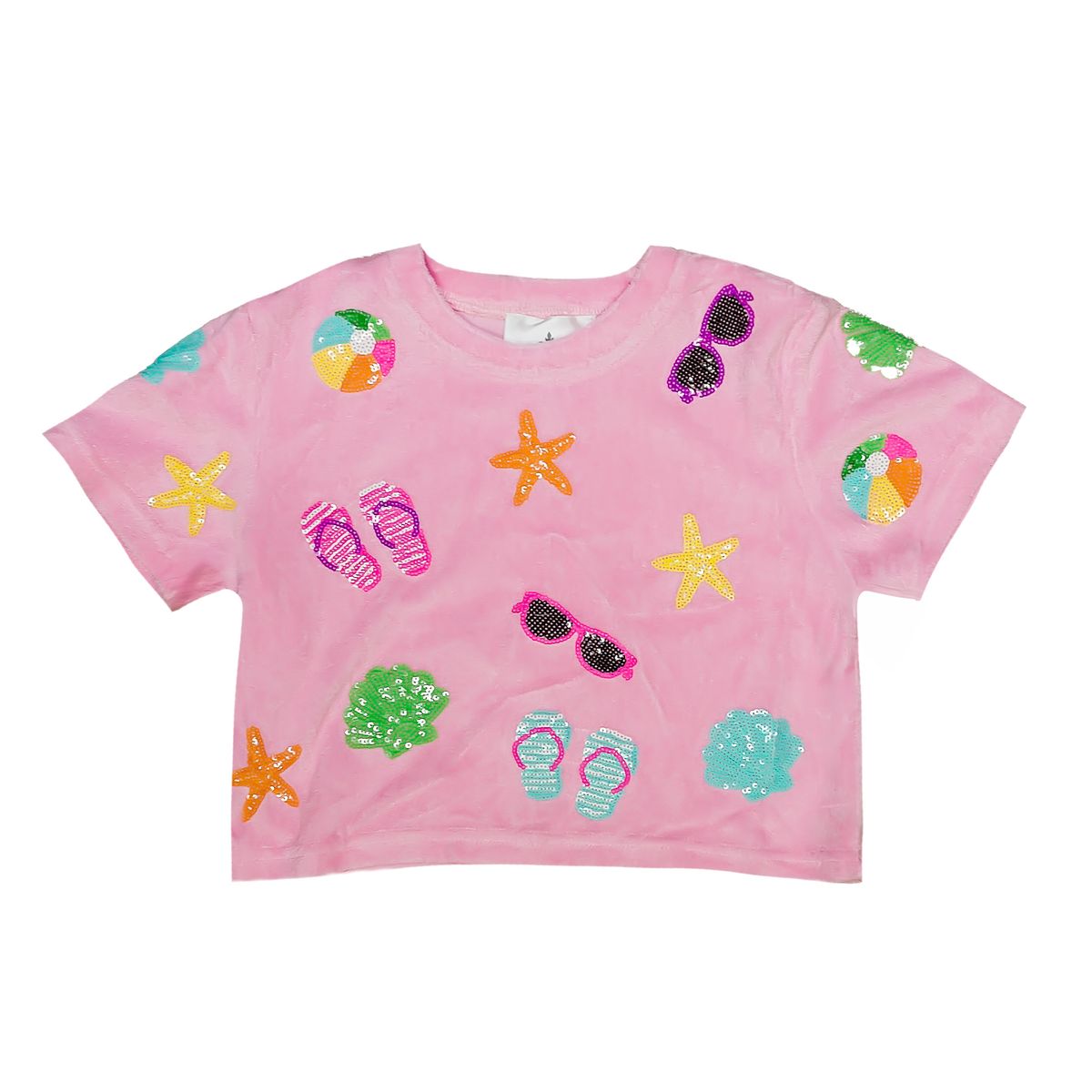 Girl's Pink Beach Peeps Sequined Shirt