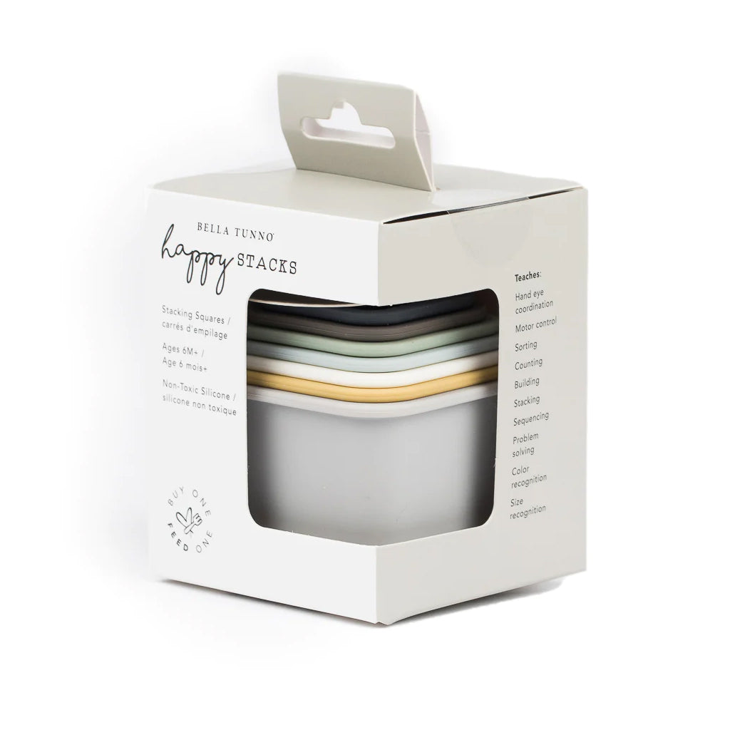 Bella Tunno Warm Neutral Happy Stacks Silicone Stacking Blocks