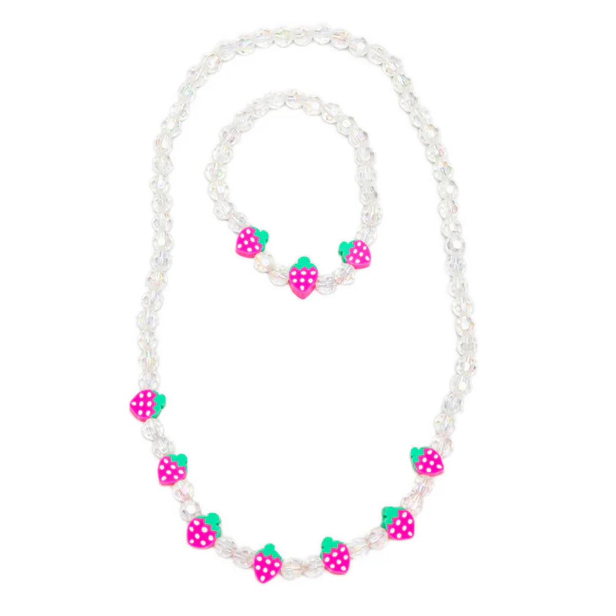 Girl's Berry Beautiful Strawberry Necklace and Bracelet Set