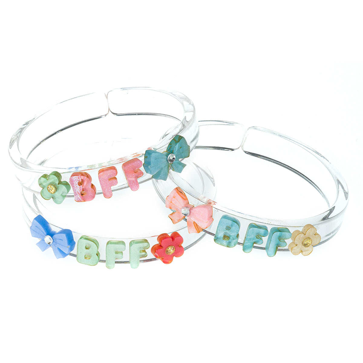 Besties & Bows Acrylic Bangle Bracelets