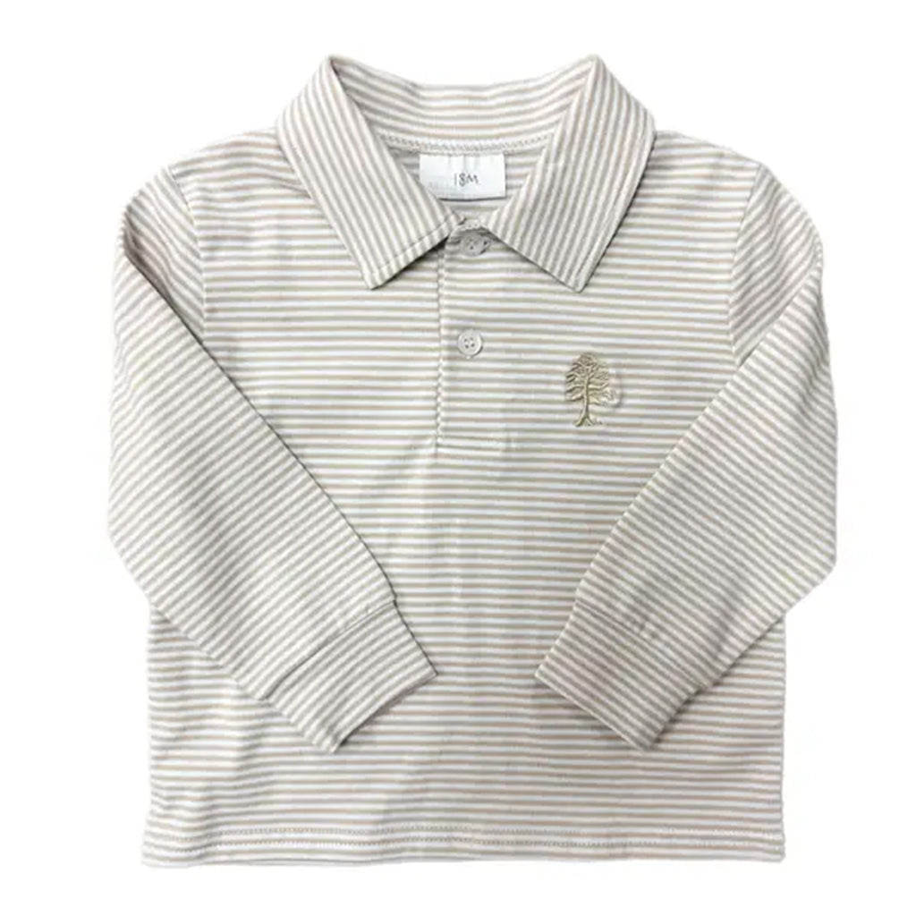 Toddler Boy's Khaki Stripe Polo Shirt by Cypress Row