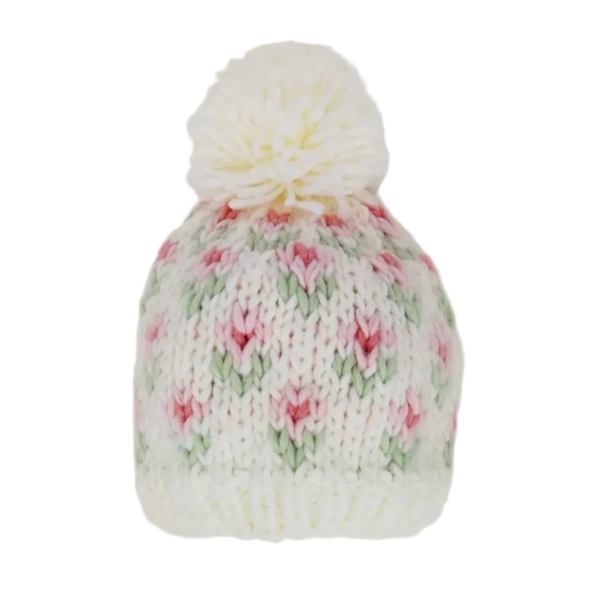 Bitty Blooms Blush Pom-Pom Beanie Hat