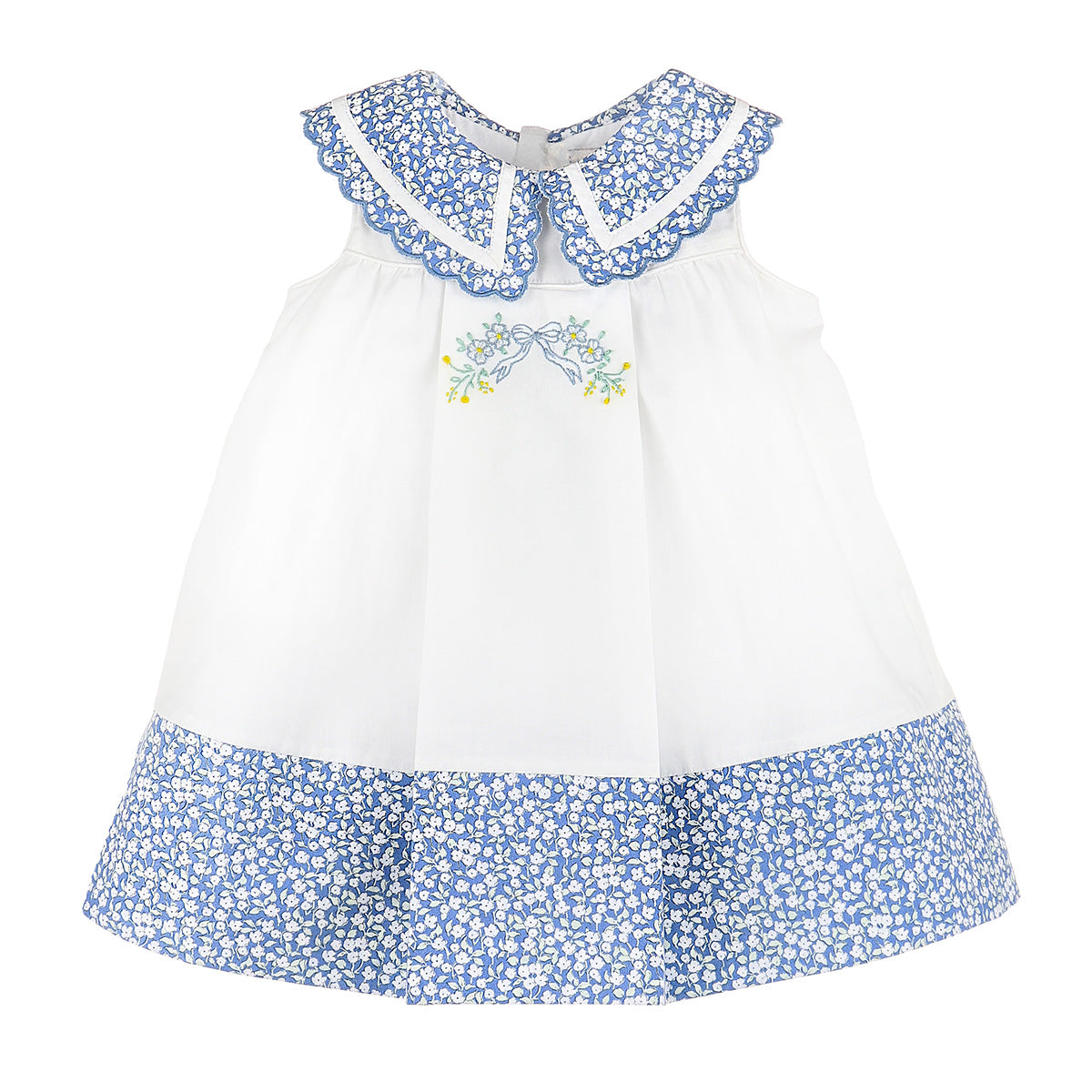Toddler Girls Bloomy Embroidered Scalloped Collar Dress Sophie