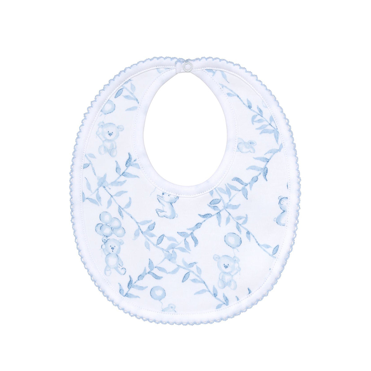 Blue Bears Trellis Pima Cotton Baby Bib