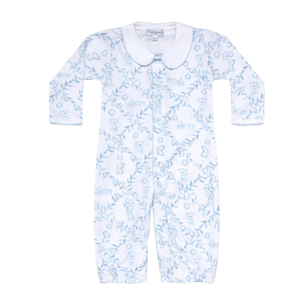 Baby Boy's Blue Bears Trellis Converter Gown