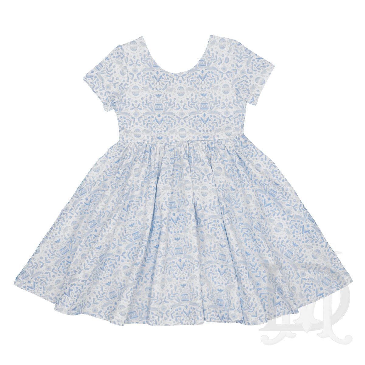Toddler Girl's Blue Bunnies Dress Ollie Jay Little Girl Easter Dress