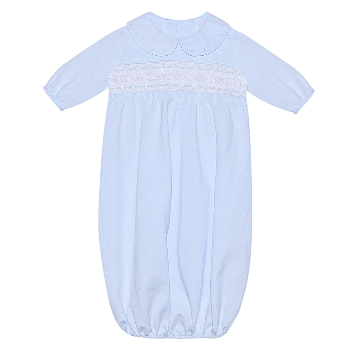 Boy's Smocked Blue Newborn Daygown