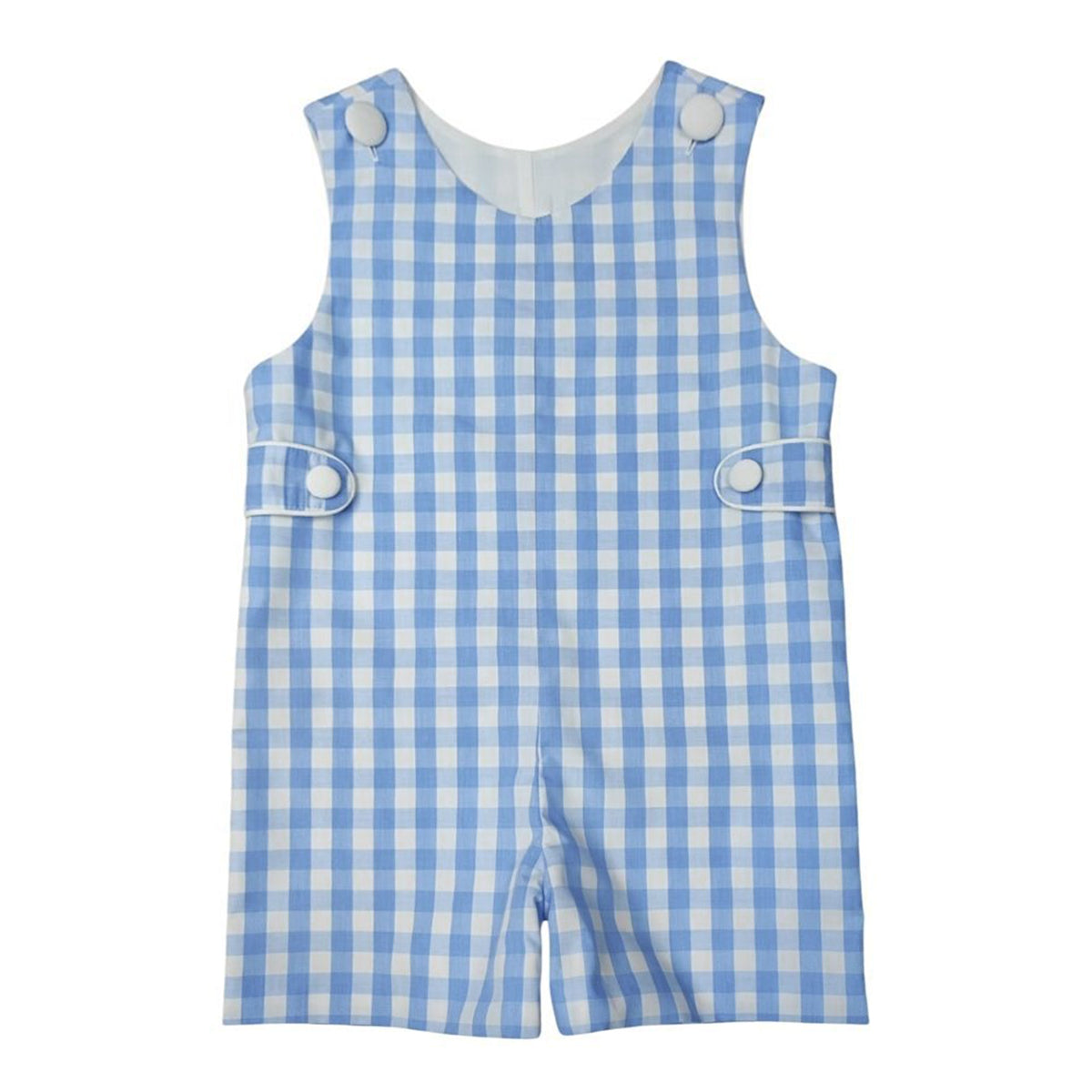 Boy's Blue Gingham Check Shortall