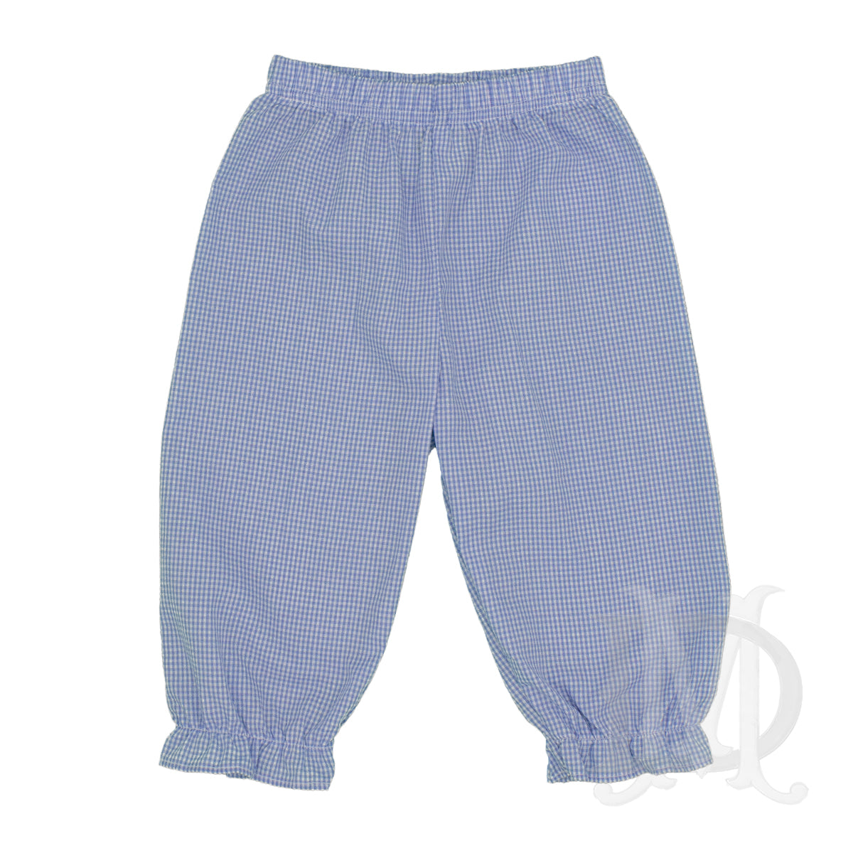 Girl's Blue Gingham Bloomer Pants