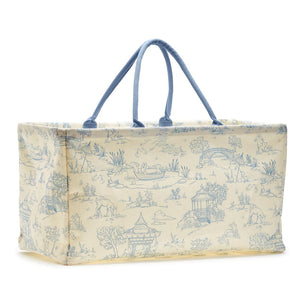 Blue Animal Toile Storage Tote Bag