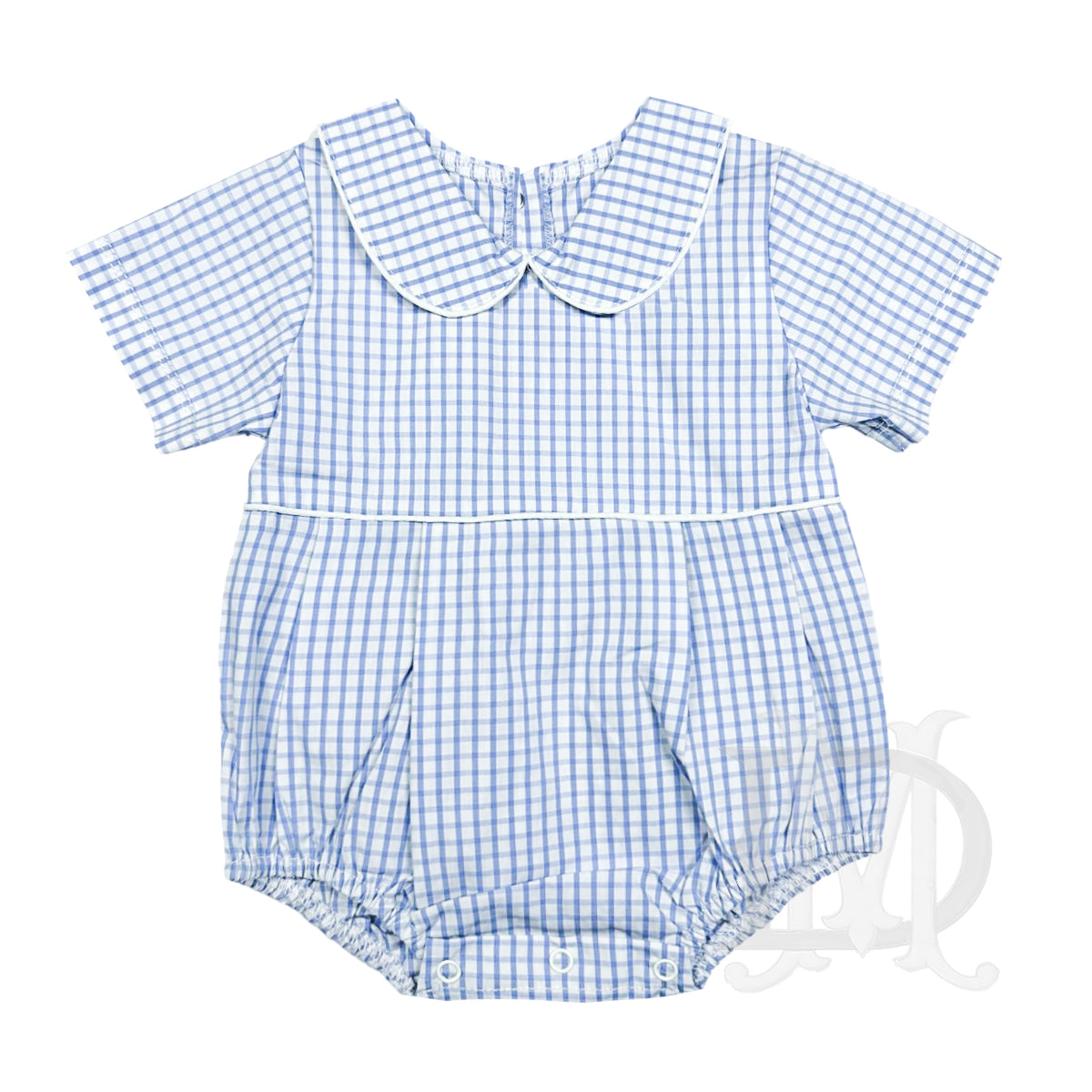 Boy's Blue Windowpane Check Bubble