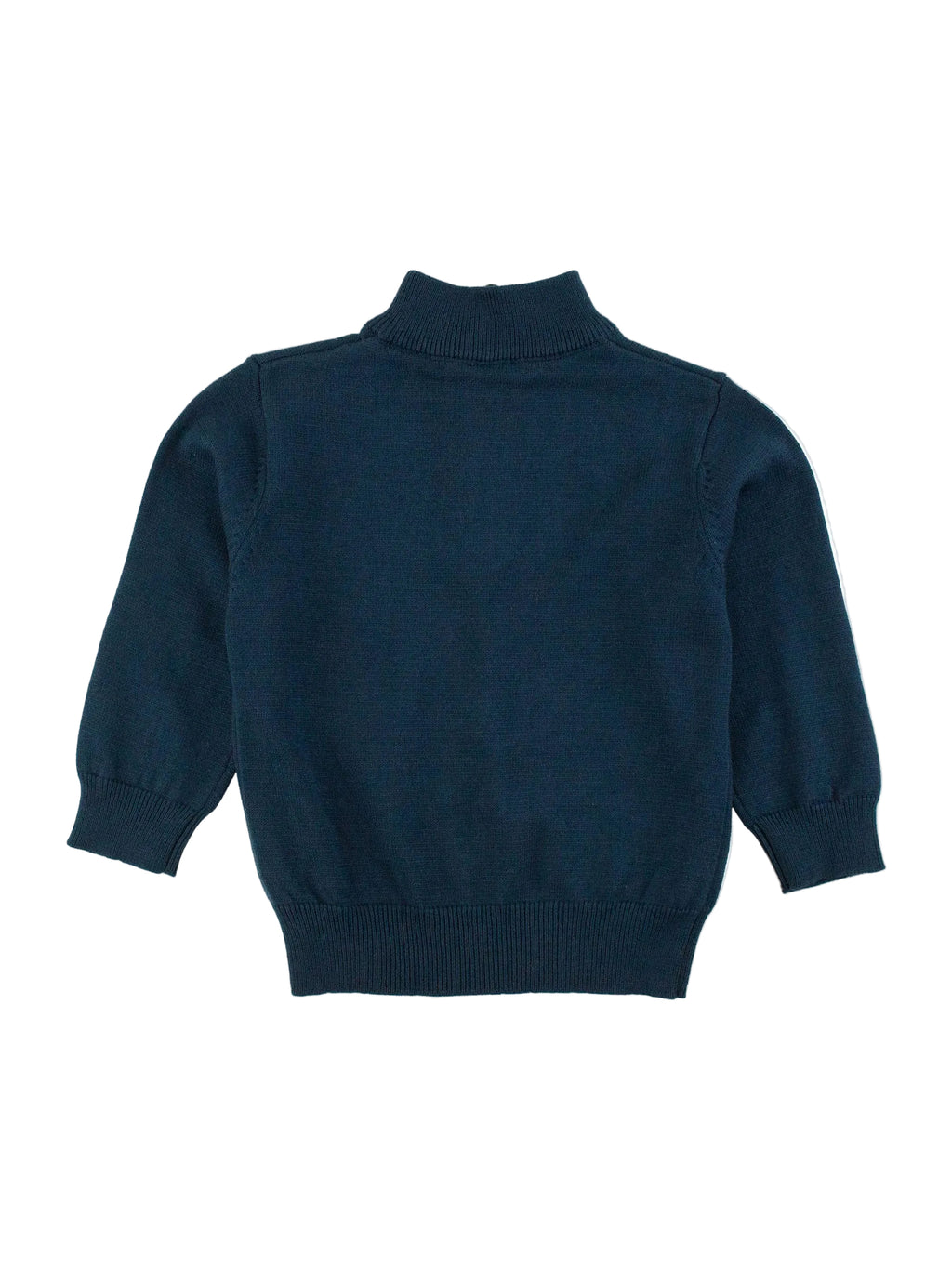 Navy blue sweater on a white background