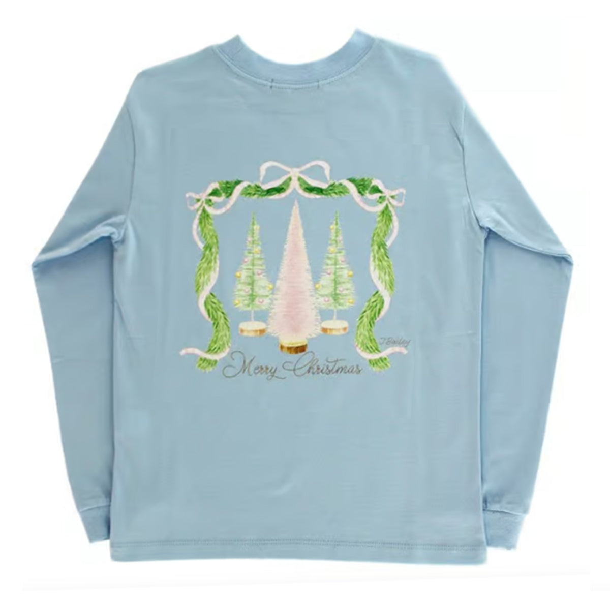 Girl's Bottle Brush Christmas Trees T-Shirt