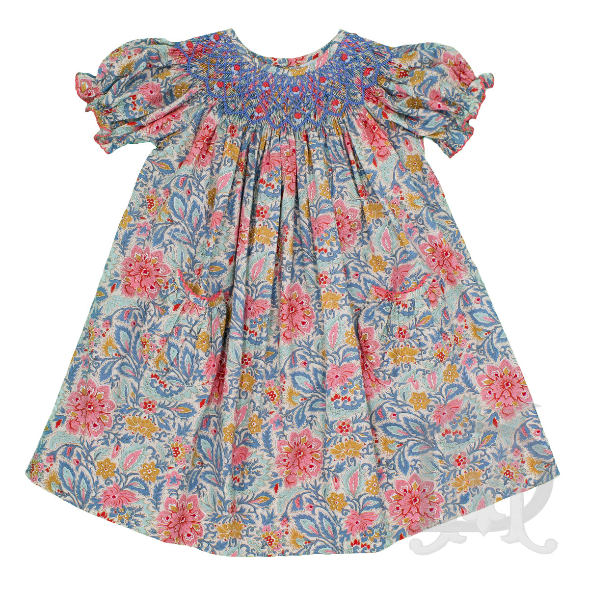 Girl's Bretton Floral Smocked Bishop Dress