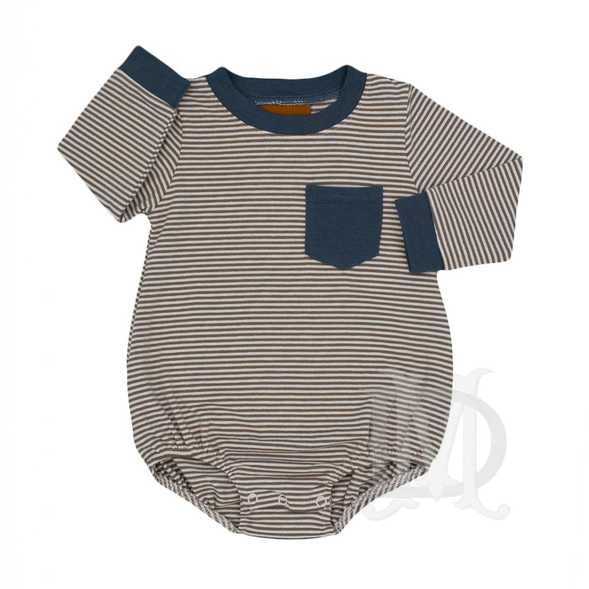 Brown Striped Maddox Baby Boy Knit Bubble