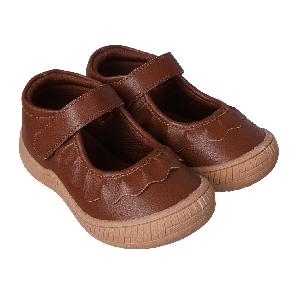 Brown Amina Ruffled Mary Jane