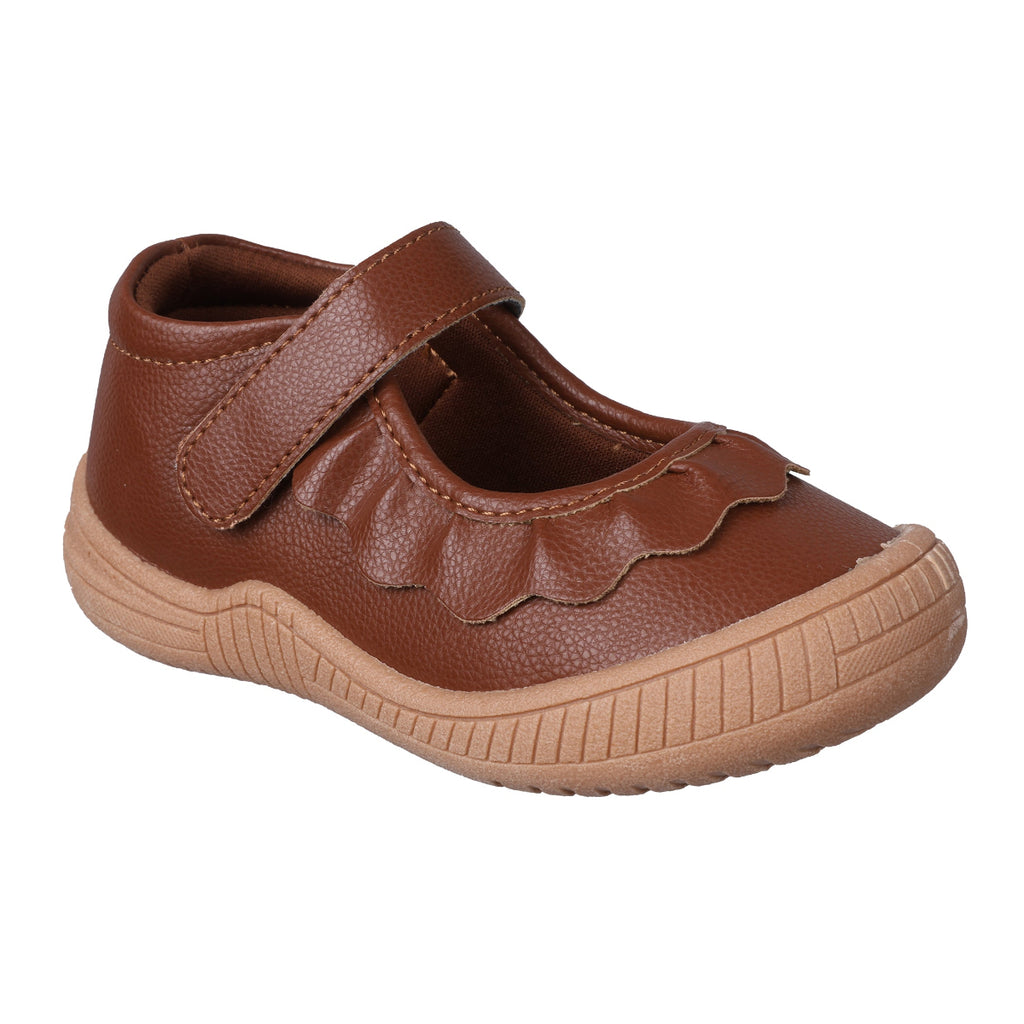 Brown Amina Ruffled Mary Jane