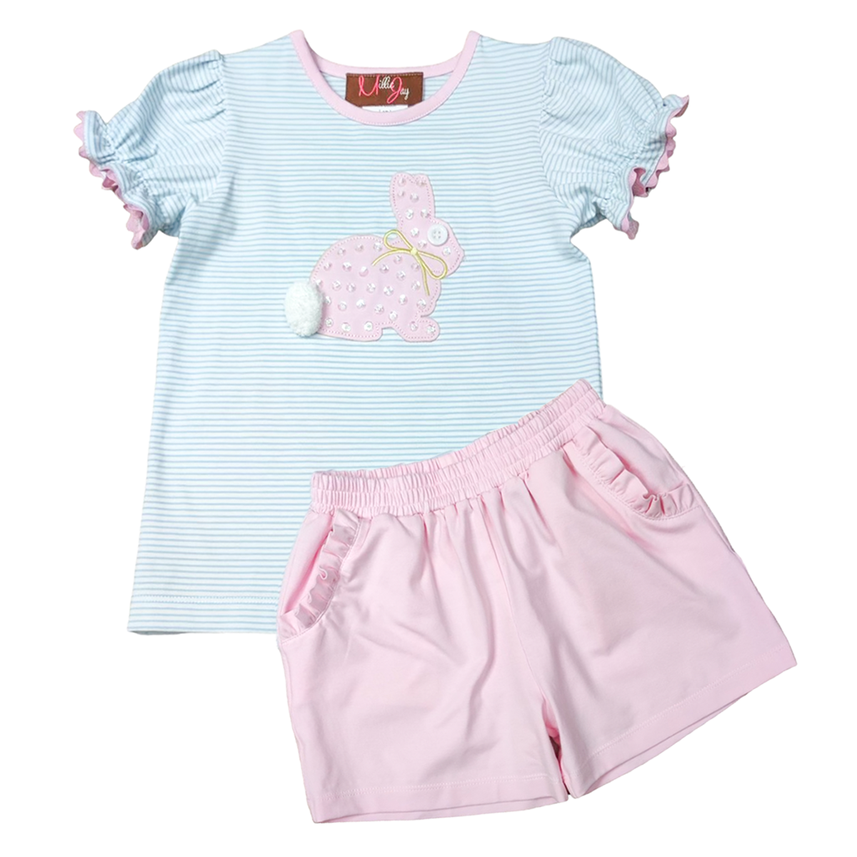 Girl's Bunny Hop Easter Shorts Set