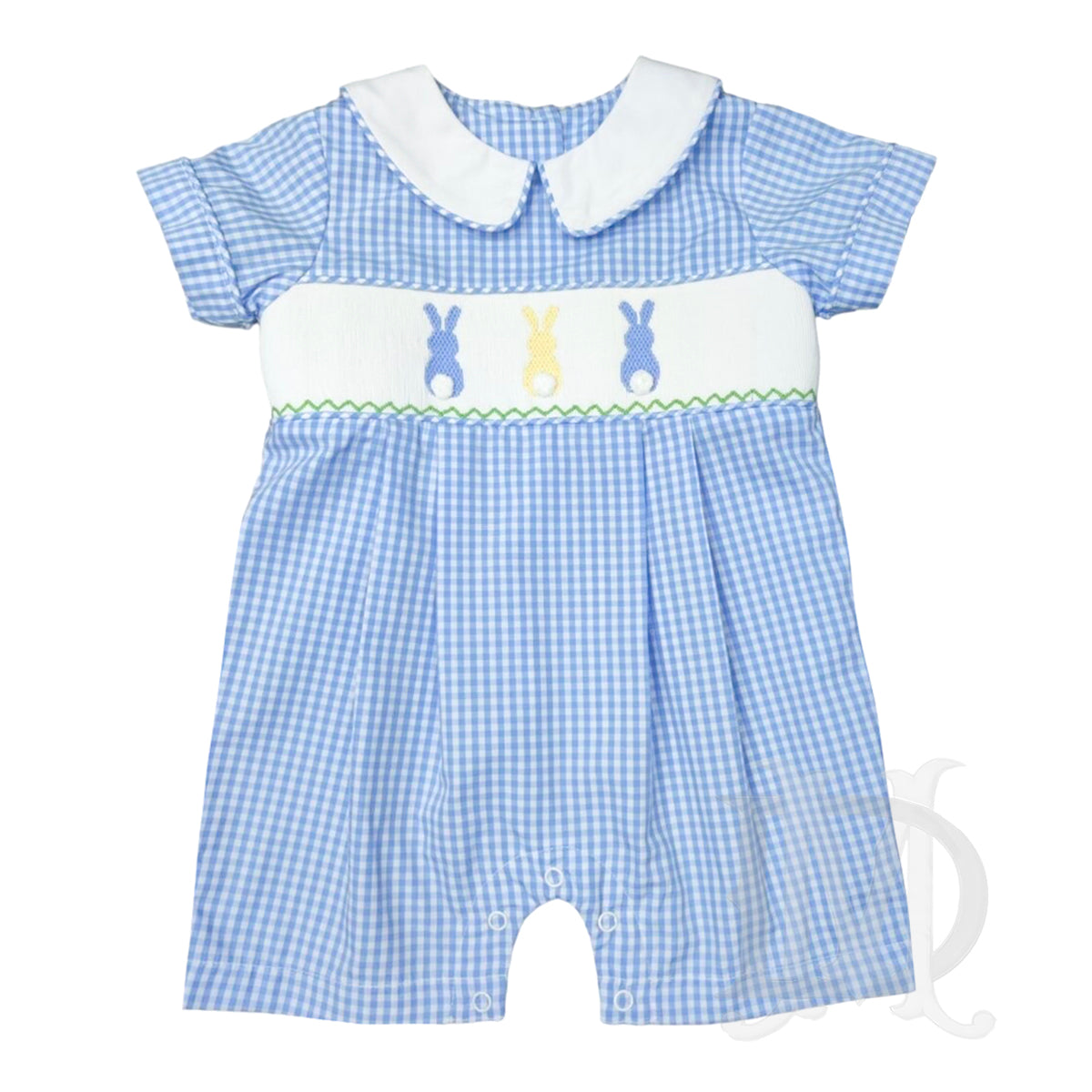 Boy's Bunny Hop Smocked Easter Romper