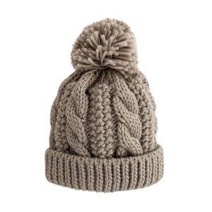 Pebble Cable Knit Kid's Pom-Pom Hat