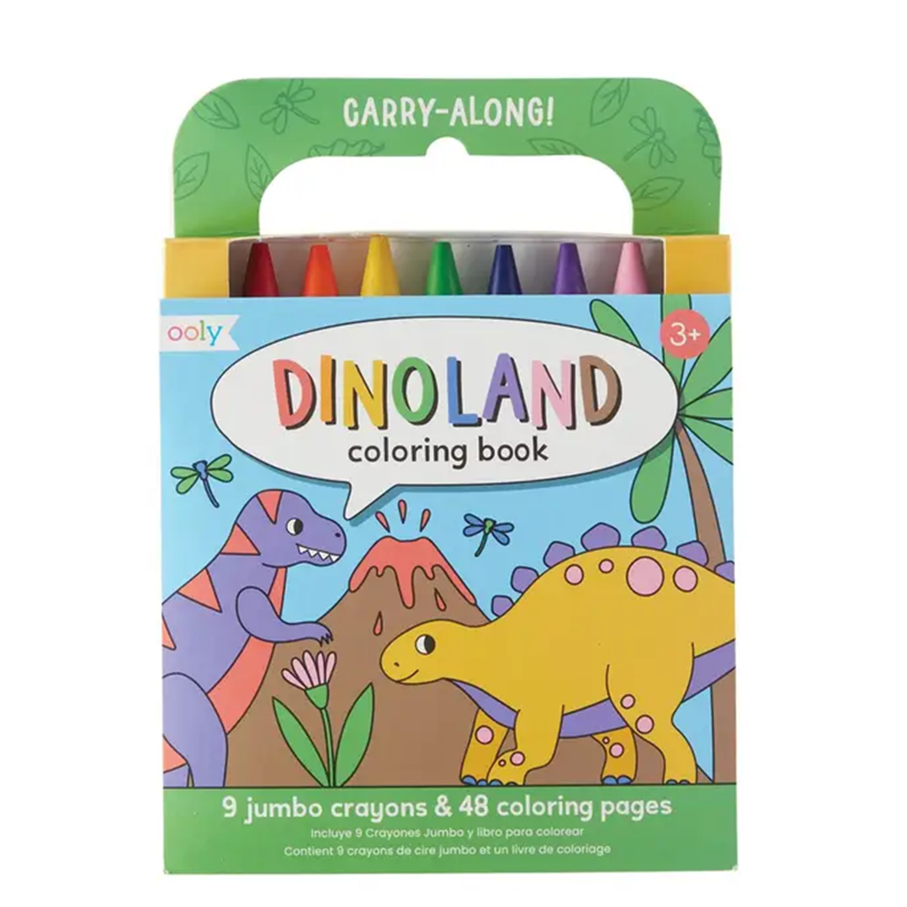 Dinoland dinosaur-theme coloring book with crayons