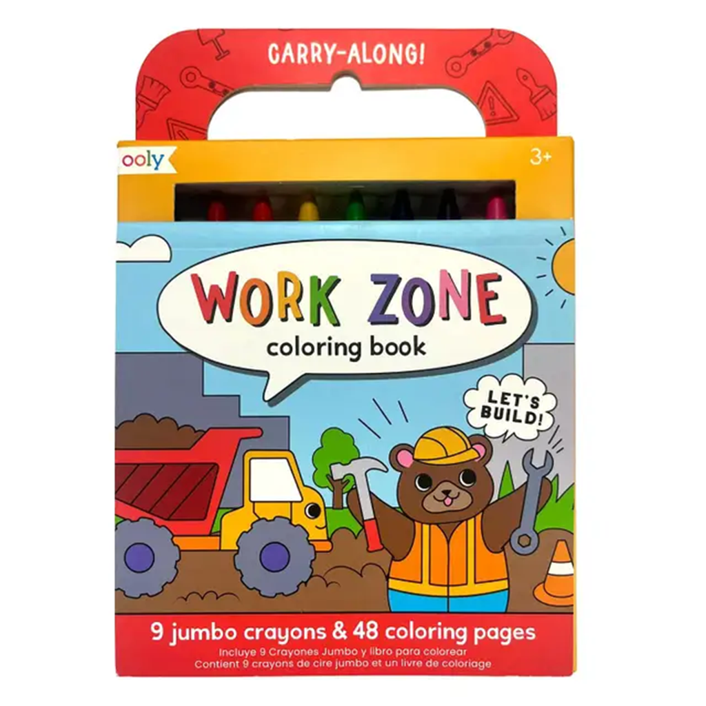 Work Zone coloring book with crayons