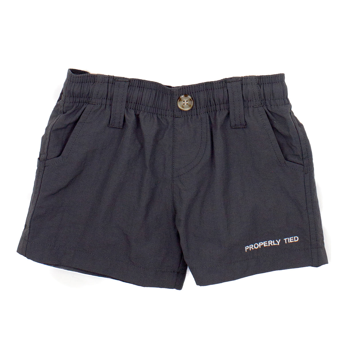 Properly Tied Toddler Boy's Charcoal Grey Mallard Shorts