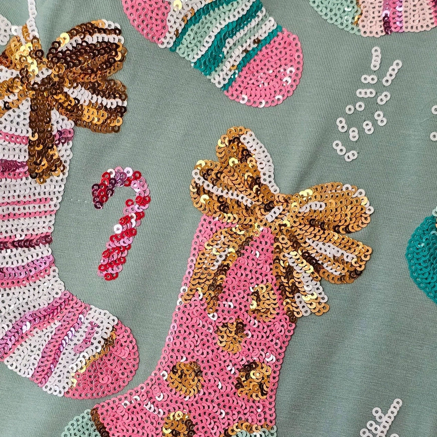 Christmas Stocking Sequin Sweatshirt