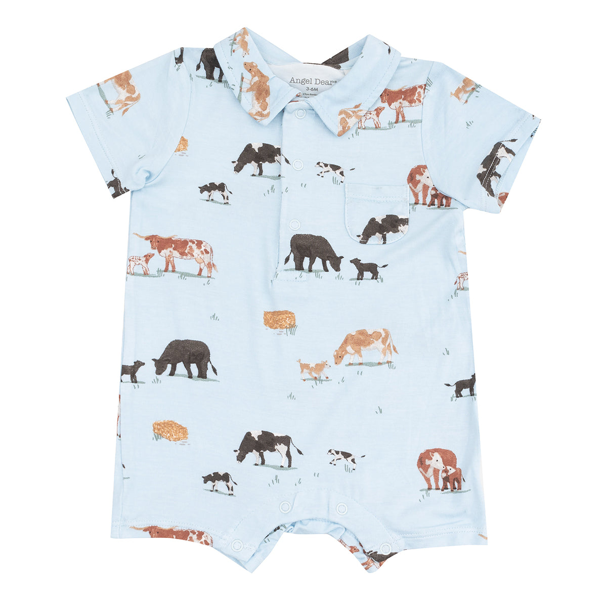 Boy's Cow Families Polo Romper