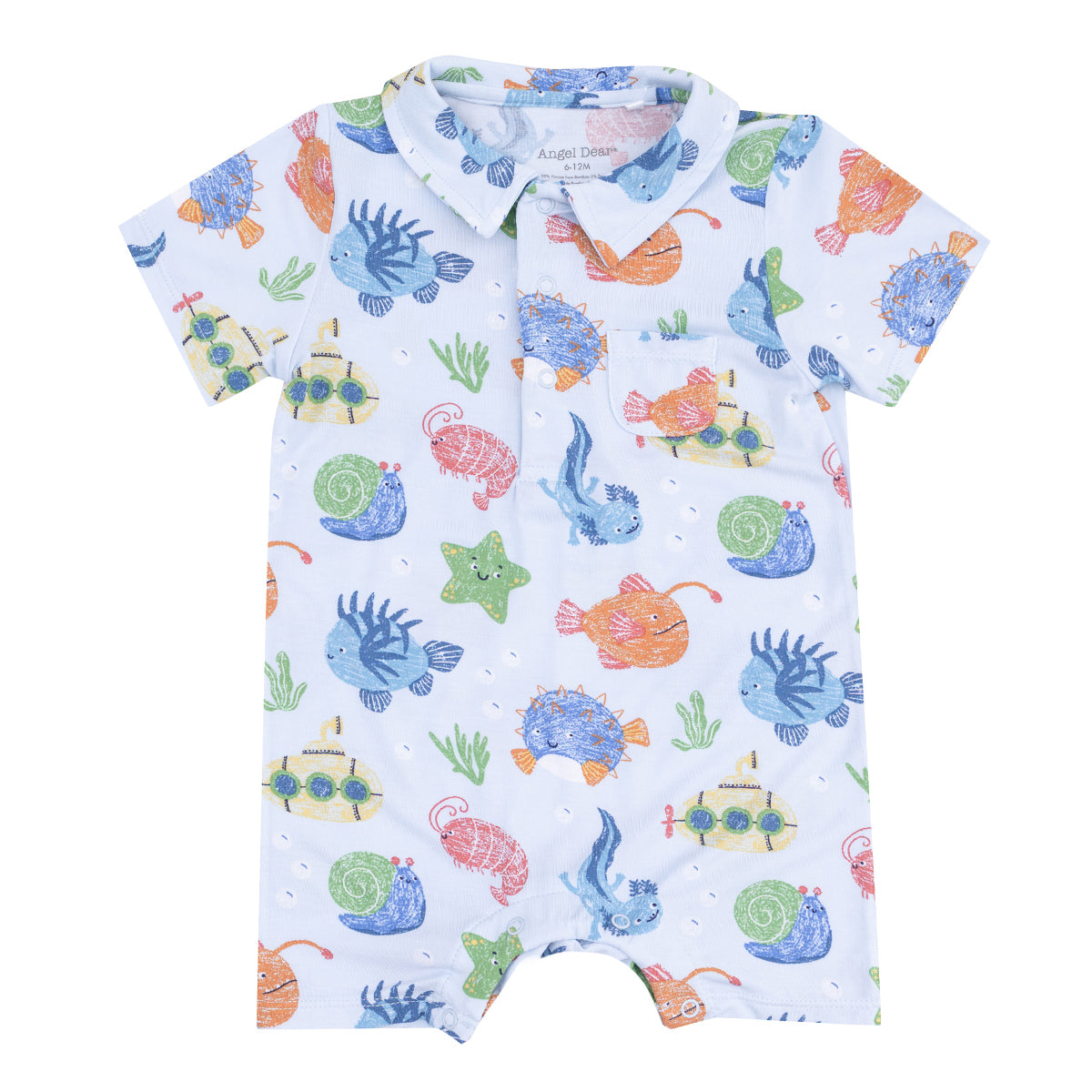 Boy's Cute Ocean Creatures Short Romper