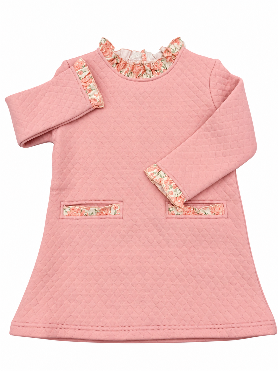 Pink Quilted A-Line Dress