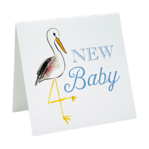 Baby Gift Enclosure Card Blue Stork